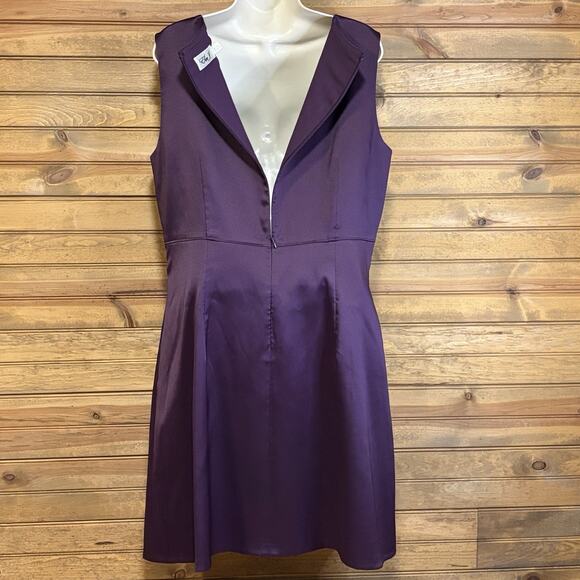 Eliza J Shift Dress Plum Rhinestone Floral Women’s Size 14 Knee Length Lined - Picture 7 of 13